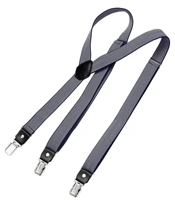 Produktbild von DonDon® Herren Hosenträger schmal 2,5 cm – 3 Clips in Y-Form – elastisch und längenverstellbar Fischgrätmuster schwarz