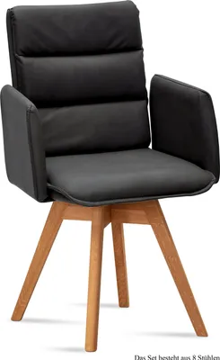 Produktbild von Armlehnstuhl drehbar (8er-Set) Dorri 52x92x60 Eiche geölt/Anthrazit