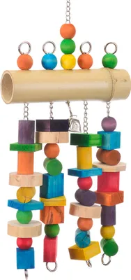 Produktbild von Bambus de Luxe · buntes Papageienspielzeug mit Bambusstab