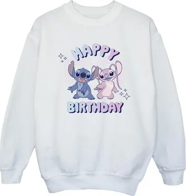 Produktbild von Lilo & Stitch - Sweatshirt für Mädchen - Happy Birthday BI53816 (116) (Weiß)