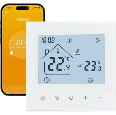 Produktbild von Intelligentes WLAN-Raumthermostat für Gasthermen und Heizungen Weiß