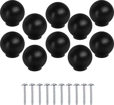 Obrázok produktu pre 10 kusov Nábytková kľučka Skriňová kľučka K1 Black + skrutky
