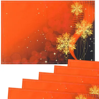 Produktbild von Tischsets Platzsets Stoff CLOTH Sterne Schneeflocken rot