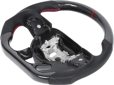 Obrázok produktu pre Volant z uhlíkových vlákien, nappa koža, predvŕtaná koža, červené švy, vhodný pre Dodge Challenger / Charger 2015–2020