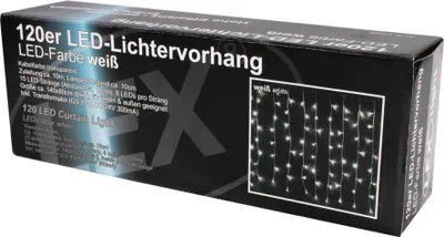 A product box for LED curtain lights.