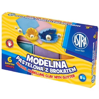 Image de Pâte à modeler pastel pailletée 6 couleurs Astra