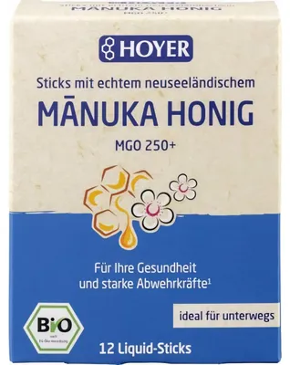 Productafbeelding van Manuka honing - MGO 250+ - 12 vloeibare sticks, 96 gram