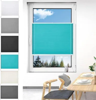 Immagine prodotto di Tenda a rullo oscurante - Protezione dal sole - Privacy - Montaggio senza forature - 70 x 140 cm - Blu