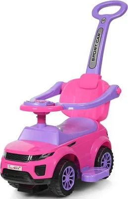 Image de COSTWAY Voiture à pousser 3 en 1, voiture à pousser avec poignée de poussée amovible, arceau de protection & espace de rangement caché, voiture jouet avec klaxon musique lumière, voiture enfant pour les enfants de 1 à 3 ans