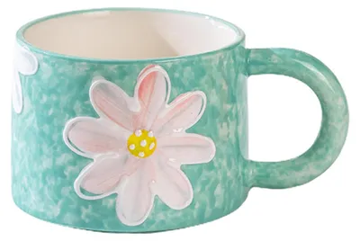 Keramikbecher 300 ml, buntes Design, Kaffeetasse, spülmaschinengeeignet