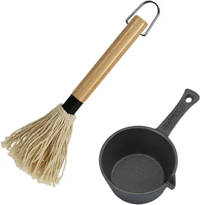 Produktbild von Gusseisen Saucentopf und Grillpinsel Set, für Grillen, Barbecue Zubehör
