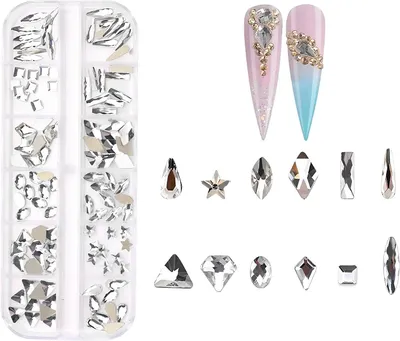 Productafbeelding van Strass Glas Bedels - Nagelstenen Kristal - Nagelkunst Versieren - Platte Achterkant - 120 stuks - Kristal