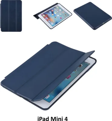 Image de Etui à livres Tablette Apple iPad Mini 4 Smart Case Bleu pour iPad Mini 4 2 Positions de visualisation