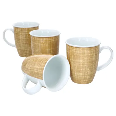 Produktbild von Ritzenhoff Brazil Gelb 4er Set Kaffeebecher 250ml Tee-Tasse Pott Gittermuster