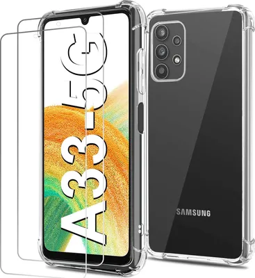 Produktbild von Verstärkte Silikonhülle Für Samsung Galaxy A33 5G2X Gehärtetes Glas