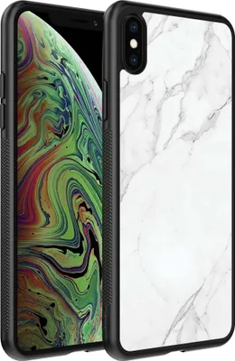Produktbild von Smartphonica Handyhülle für iPhone X/Xs mit Marmordruck - TPU-Hülle mit Marmor-Design - Weiß