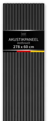 Produktbild von Akustik-Wandpaneel Slim 278x60cm Anthrazit Holz Akustikpaneele Wandverkleidung Lamellenwand