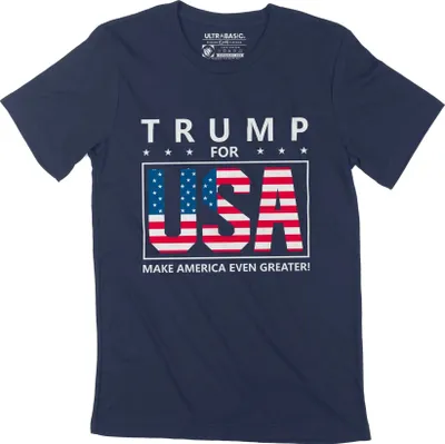 Produktbild von Herren Grafik T-Shirt Donald trump für die usa macht amerika noch größer – Donald Trump For Usa Make America Even Greater – Öko-Verantwortlich Vintage