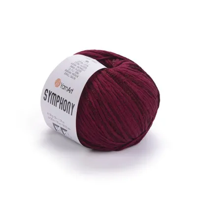Produktbild von YarnArt Symphony 2113 – Premium Strickgarn in Bordeaux – Glanz & Weichheit für edle Projekte (50g / 125m)