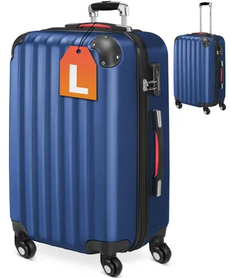 Produktbild von MONZANA® Koffer Handgepäck ABS Hard Case 4 Rollen Teleskopgriff Zahlenschloss Kantenschutz Reisekoffer Hartschalenkoffer Rollkoffer Trolley Blau L