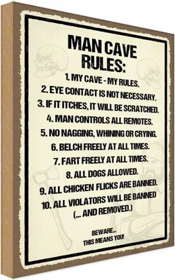 Produktbild von vianmo Holzschild 30x20 cm Man Cave Rules my Spruch Zitat