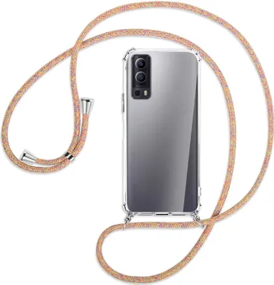 Produktbild von Handykette Backcover-Schutzhülle mit Band (Metall silberfarben) für vivo Y52 5G / Y72 5G / vivo iQOO Z3 - Rainbow