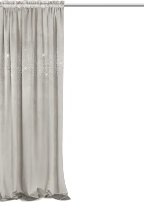 Produktbild von Beige Veloursvorhang Mit Kristallen 140X270 Glänzend Auf Band