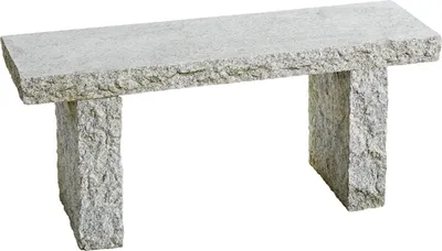 A simple, modern granite bench on a white background.