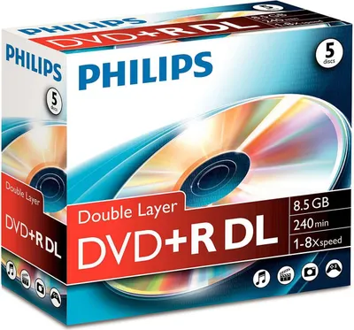 Produktbild von Philips Dvd+r 8.5GB 5er Pack DVD+R, 8,5 GB