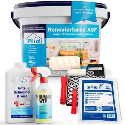 Produktbild von plid Premium Anti-Schimmel-Set Schimmelschutz Schimmelbekämpfung Anti-Schimmel Sanierset - Anstreichset