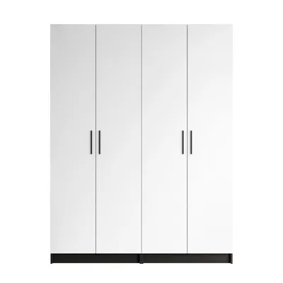 Produktbild von Viertüriger Kleiderschrank NORA mit Griffen, Schwarz / Weiß