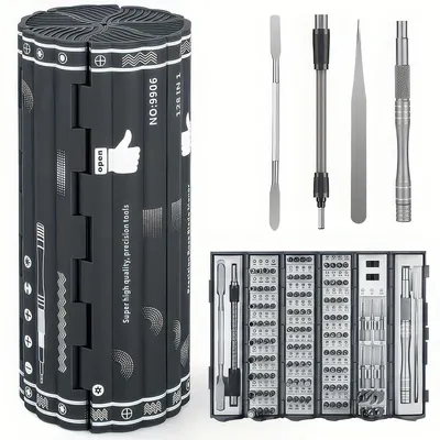 Produktbild von Magnetisches 128-in-1 Feinmechaniker Werkzeugset | Präzisions-Schraubendreher Kit für Elektronik Reparatur (Laptop, Smartphone, Konsole, Uhren)