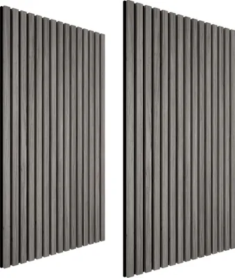 Produktbild von tectake Akustikpaneele 2er Set Schallabsorber MDF Echtholzfurnier Holzoptik 110x50cm Schalldämmung Raumakustik Schallschutzplatten
