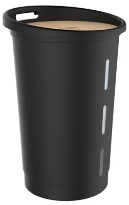 Immagine prodotto di Contenitore per pellet su ruote, capacità 38 litri, per 25 kg di pellet, colore nero