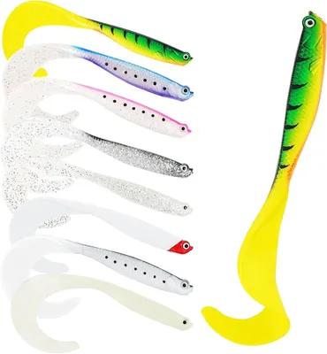Productafbeelding van Vis Aas - Zacht Kunstaas - Vissen Vangen - Realistische Beweging - 8 Stuks 12 cm - Multicolor