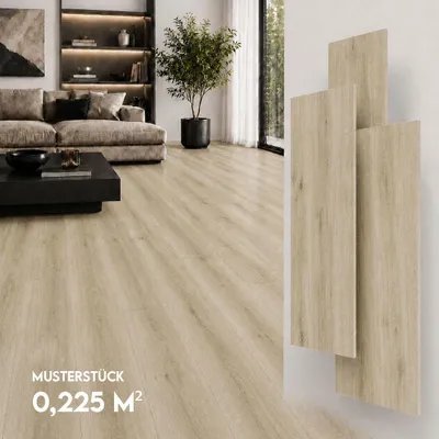 Produktbild von SPC Vinylboden 5mm Klick Vinyl wasserfest Holzoptik Bodenbelag mit Trittschalldämmung für Küche Bad Wohnzimmer