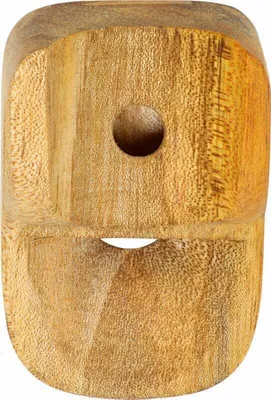 A wooden pulley block.