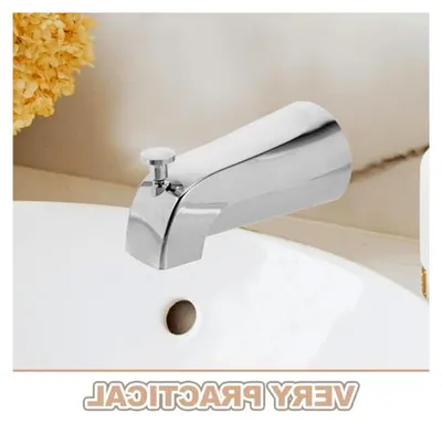 Produktbild von Badewannenarmatur für das Badezimmer, Wasserhahn mit Umsteller, silber