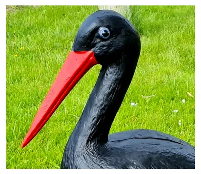 Produktbild von Schwarzstorch Gartenfigur H: 88 cm - Realistische Außendekoration