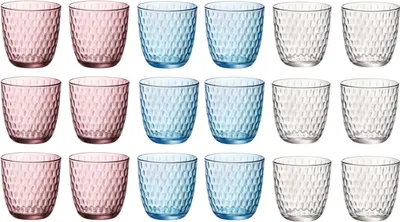 Productafbeelding van Bormioli Rocco Kleurrijke waterglazen - Set "Slot" - 18 stuks