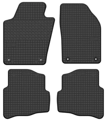 Produktbild von Gummi-Fußmatten für Skoda Fabia III 2014-2021 (Schrägheck/Kombi) – 4-tlg, Schwarz, passgenau – Wielganizator SolidTread