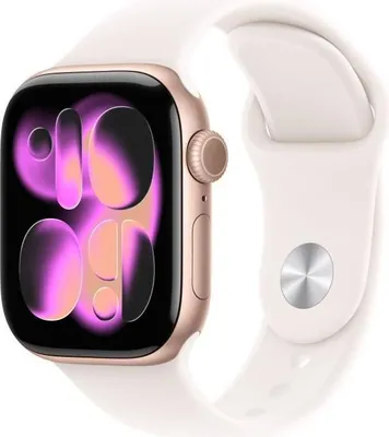 Produktbild von Apple Watch Series 11 GPS, 42mm, Rose Gold Aluminium Gehäuse, Light Blush Sportarmband, S/M