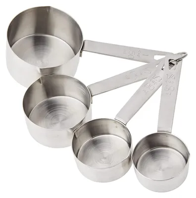4er-Set Messlöffel aus Edelstahl 60/80/125/250 ml Silber