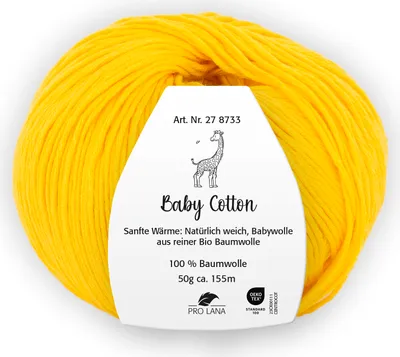 Produktbild von Pro Lana BABY Baumwolle 50 g 100 % Baumwolle Babywolle speichelecht 155 m Farbe 022 - sonne
