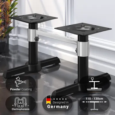 Produktbild von SAN.MARCO | Bistro Lounge Doppel Tischgestell | Schwarz | +Verbinder | Tischgestell Aluminium, Gastro Tischgestell