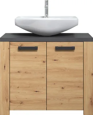 Produktbild von trendteam Bad Waschbeckenunterschrank Follow, Artisan Eiche Melamin/Matera Melamin, B/H/T ca. 79/67/35 cm