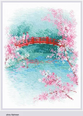 Produktbild von Riolis Kreuzstich-Set "Sakura. Brücke", Zählmuster