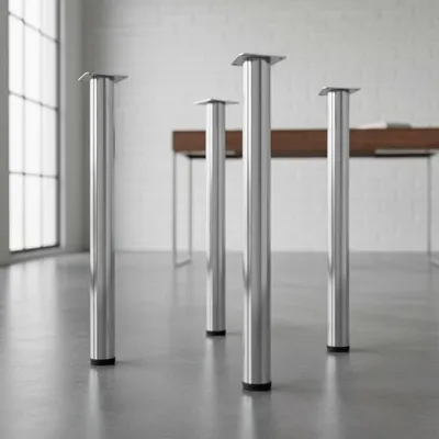Produktbild von Ø 60mm 710mm Möbelbein 4er Set Edelstahl Schreibtischbein Tischfuß Möbelfuß