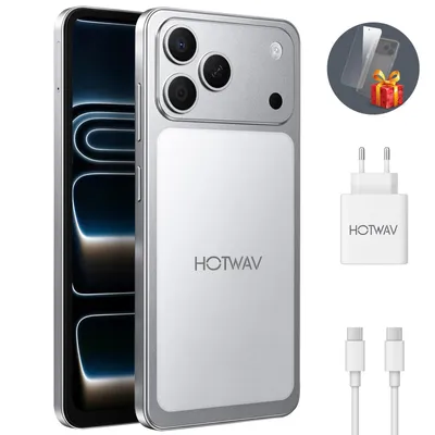 Produktbild von HOTWAV A17 Pro Max Smartphone, 12+128 GB/1 TB Handy, 5160-mAh-Akku, Smartphone ohne Vertrag, Android 16 handy, 120 Hz, Dual-SIM, Silber