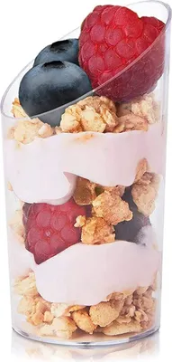 Produktbild von 50 Stück Zylinder-Mousse-Becher Mit Schrägem Mund Durchsichtiger Kunststoff Einweg-Party-Dessertbecher